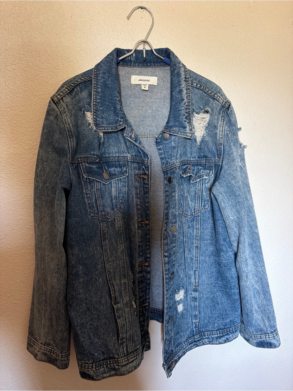 Jak & Rae Medium Blue Distressed Denim Jacket